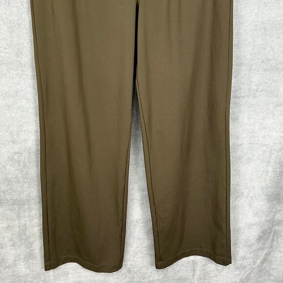 Halara Pants Womens Small Tall Green Pullon Wide Leg Trousers Stretch Office - Picture 3 of 13